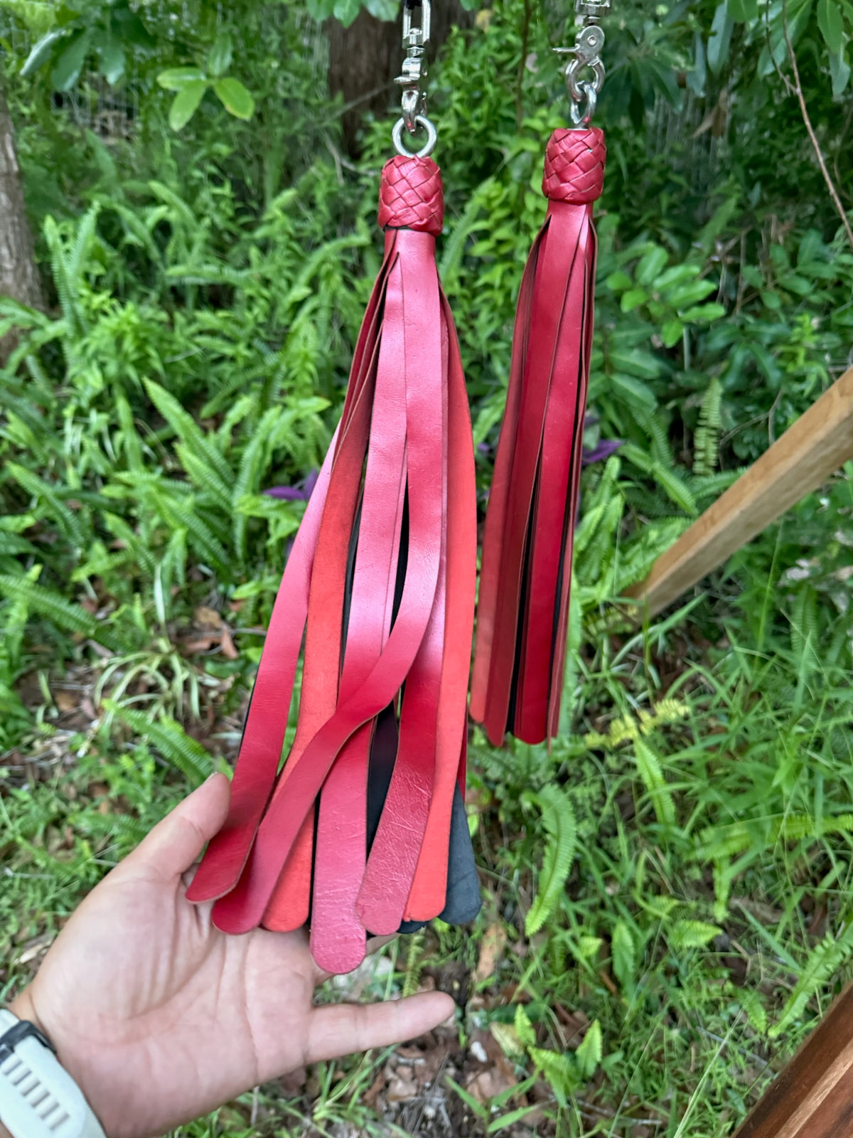 Florentine Floggers, Black and Metallic Red (Pair), photo 4 of 4