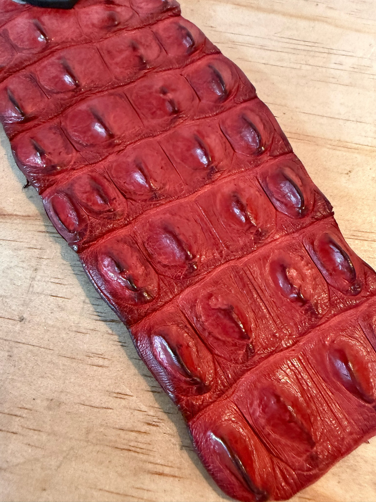 Crocodile Leather Flapper Paddle, Red, photo 3 of 3