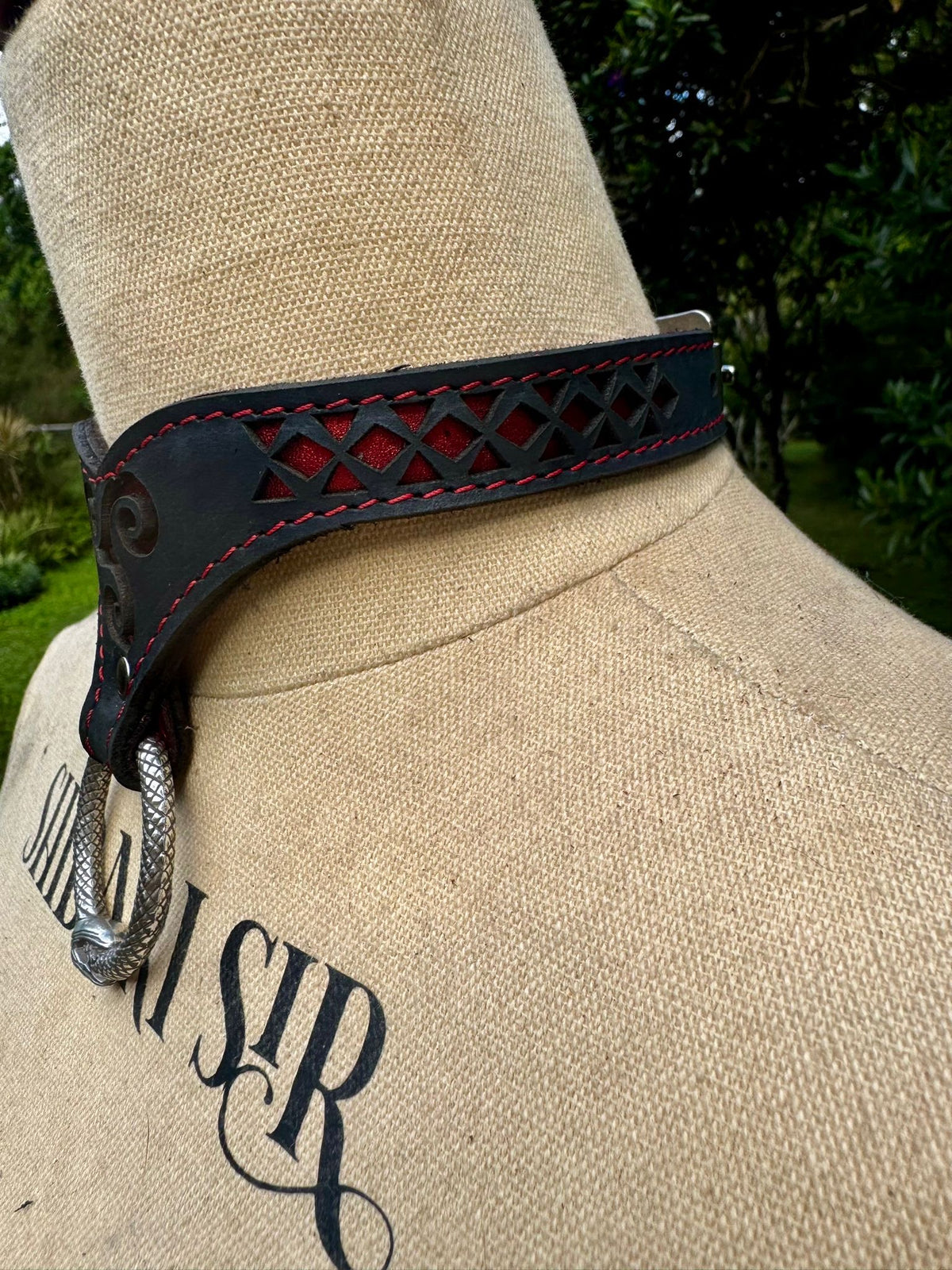 Statement Leather Collar – Triskelion, Ouroboros & Nordic, photo 2 of 12