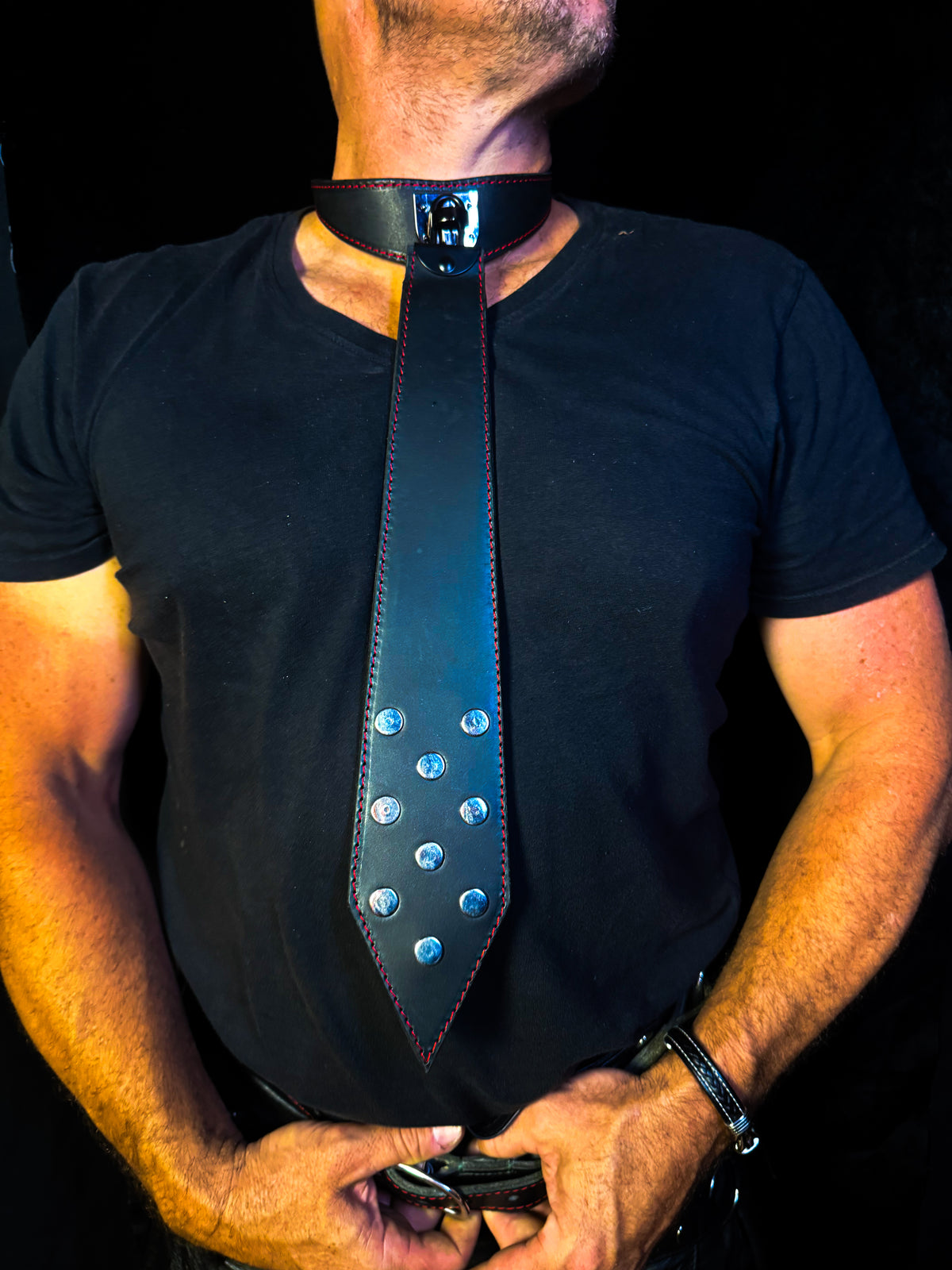 Undercover Dom Black Leather Tie, photo 10 of 10