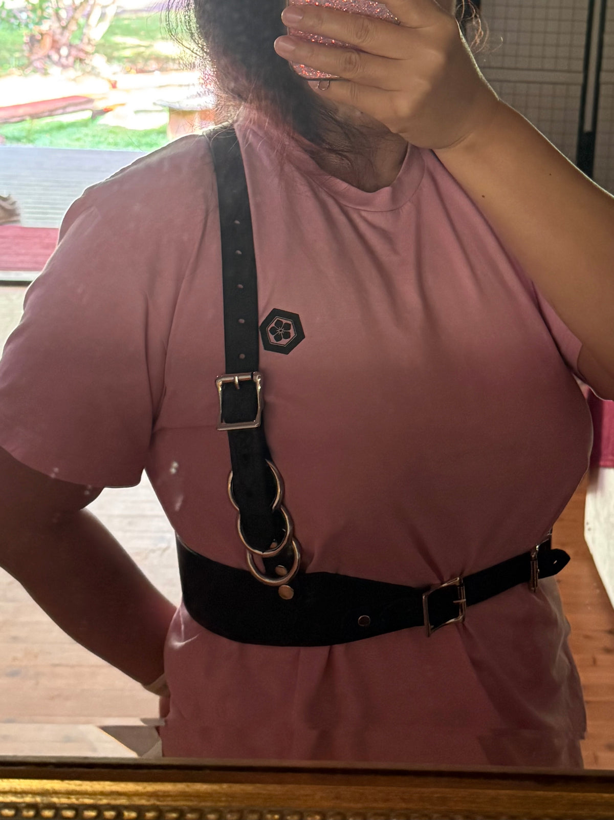 Leather Under-Bust Harness, Black or Tan, photo 2 of 6