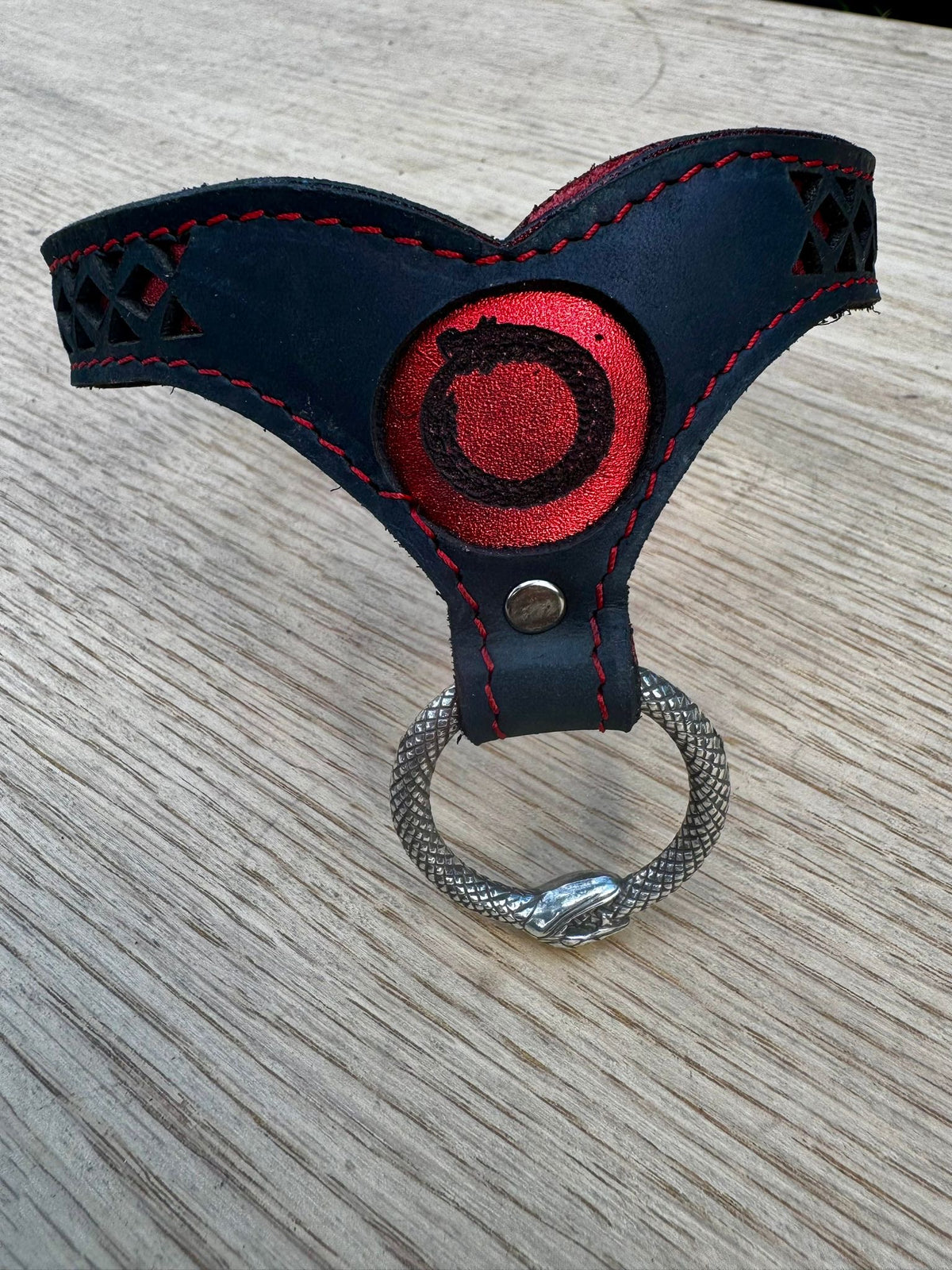 Statement Leather Collar – Triskelion, Ouroboros & Nordic, photo 7 of 12