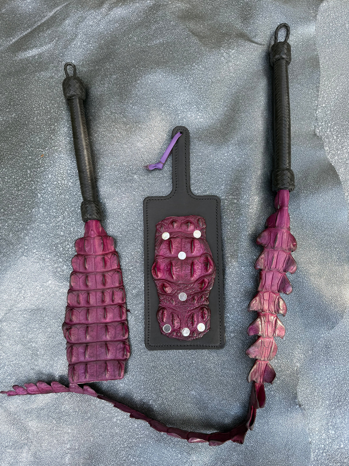 Purple Crocodile Leather Clapper, photo 4 of 4