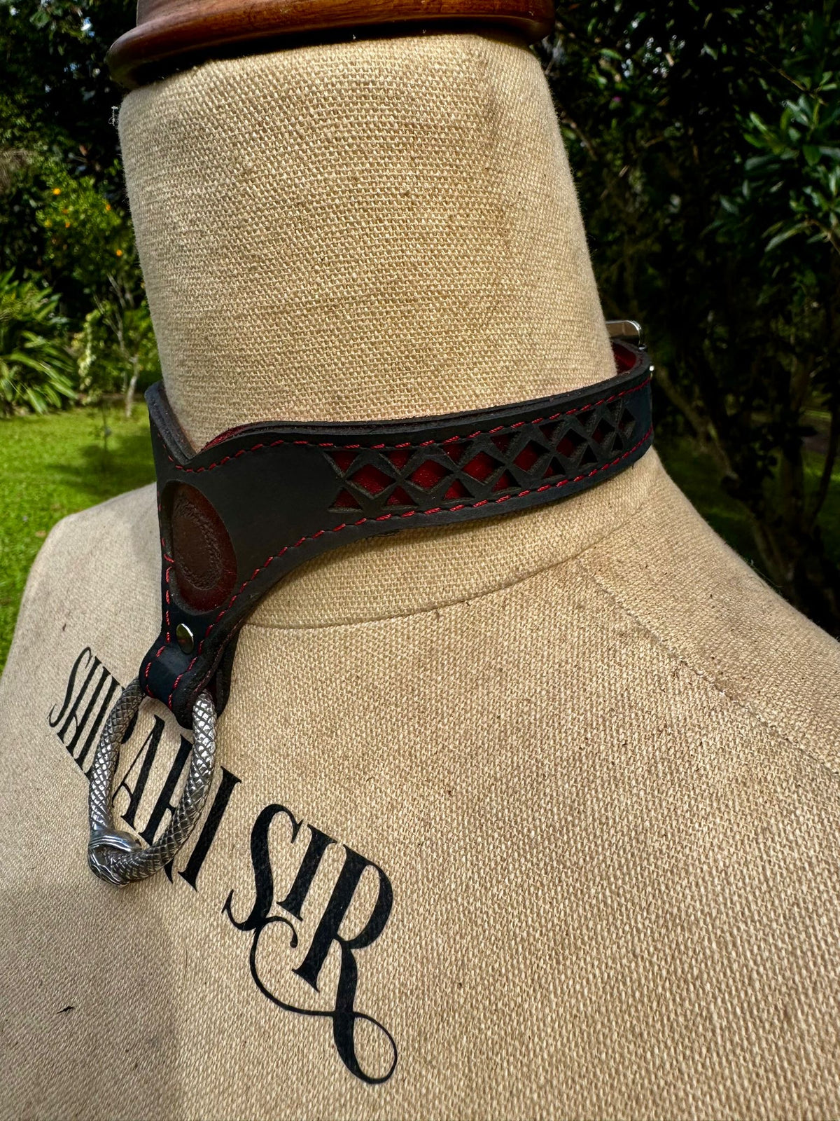 Statement Leather Collar – Triskelion, Ouroboros & Nordic, photo 6 of 12