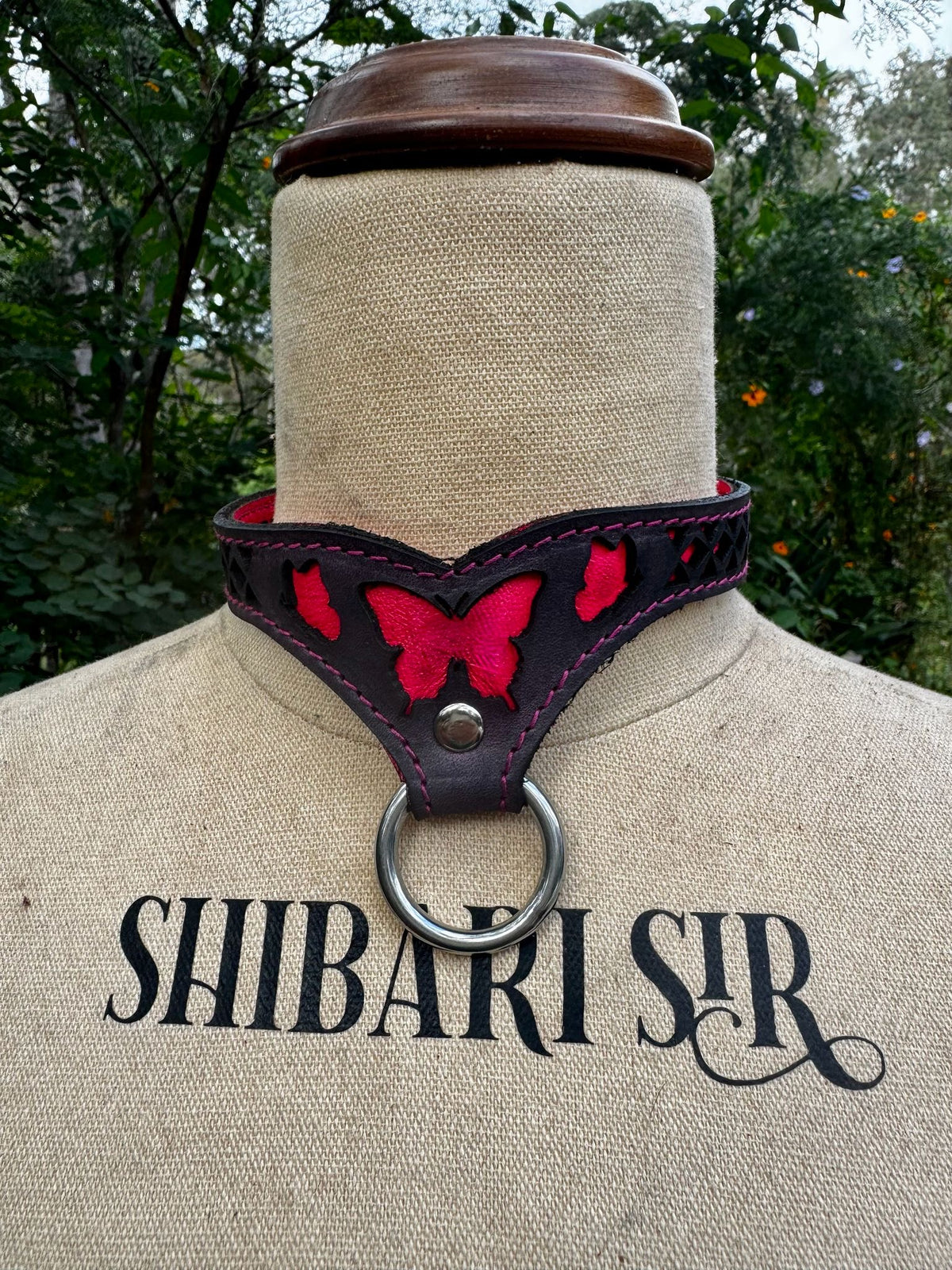 Designer Leather Collar – Butterfly & Celtic, photo 2 of 13