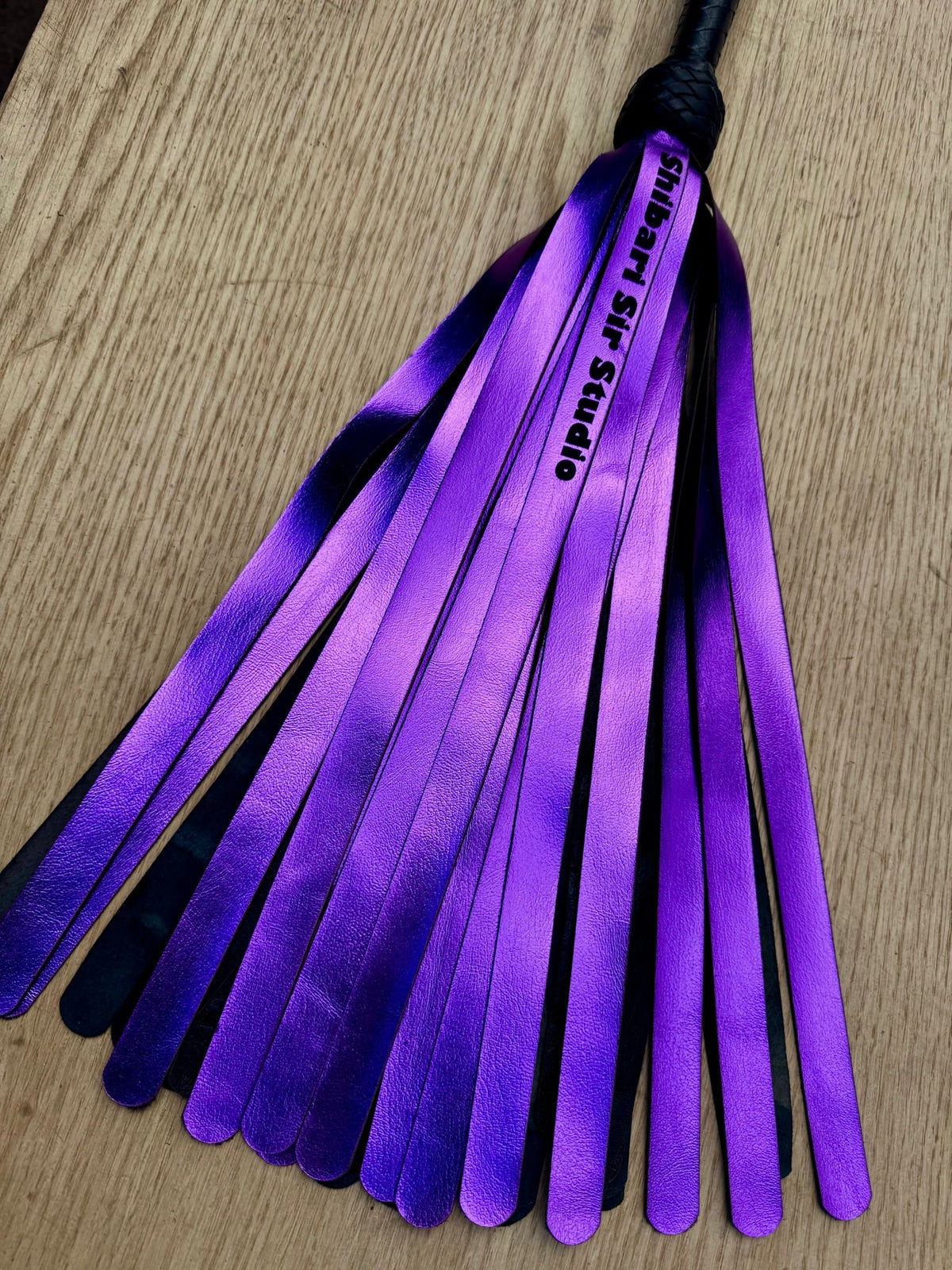Kangaroo Leather Flogger, Metallic Vampire Purple, photo 2 of 2