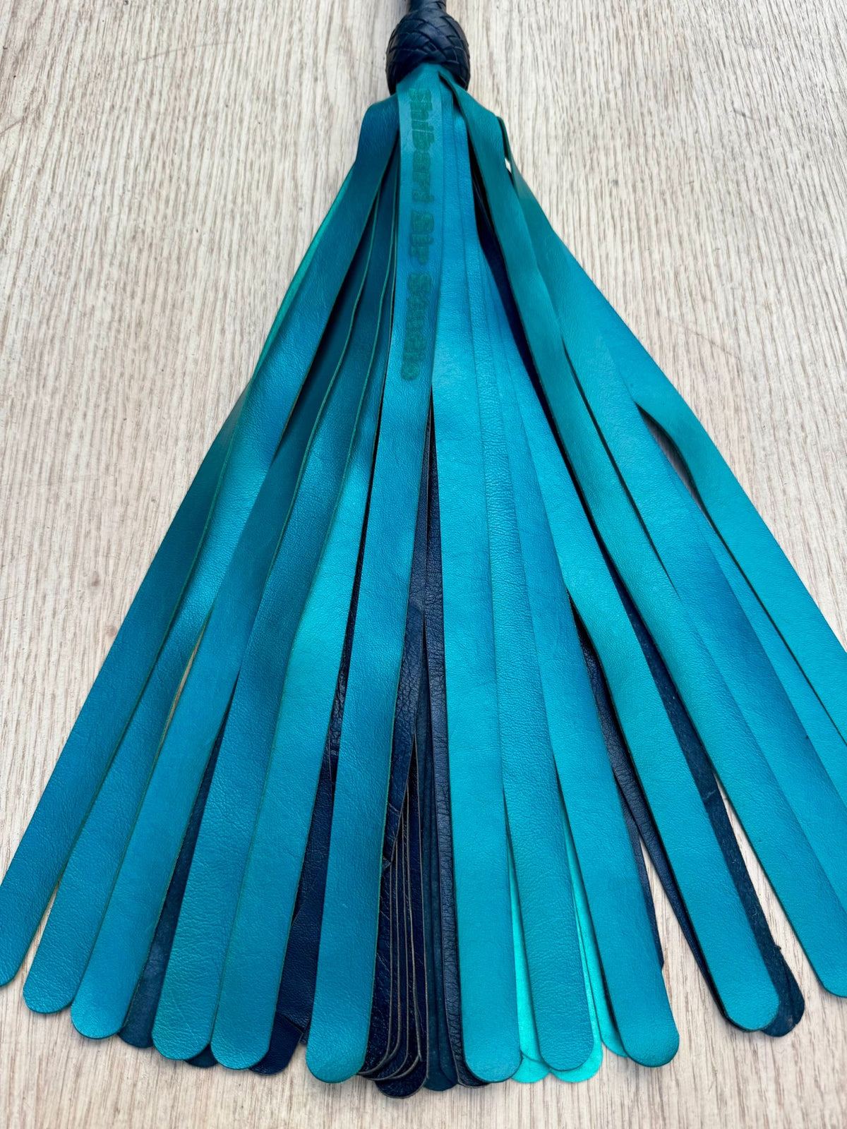 Kangaroo Leather Flogger, Teal, photo 3 of 3