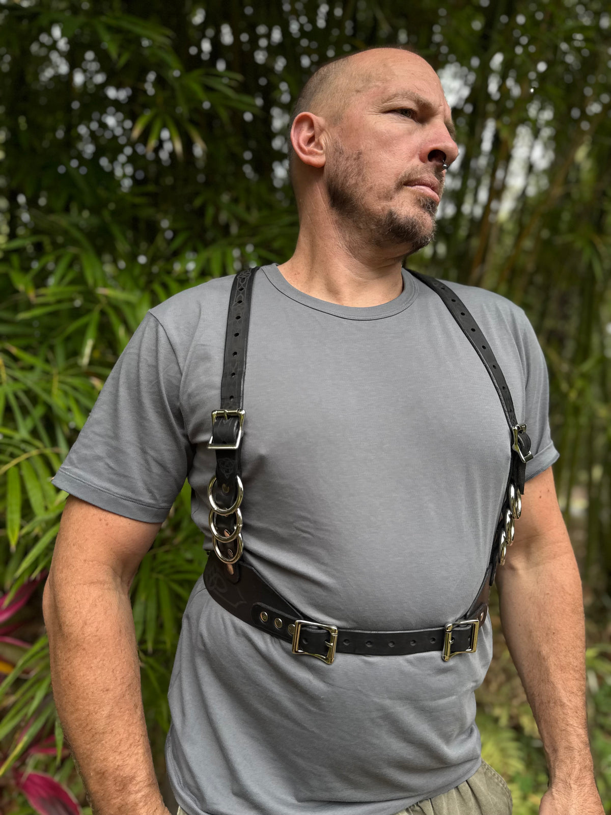 Leather Under-Bust Harness, Black or Tan