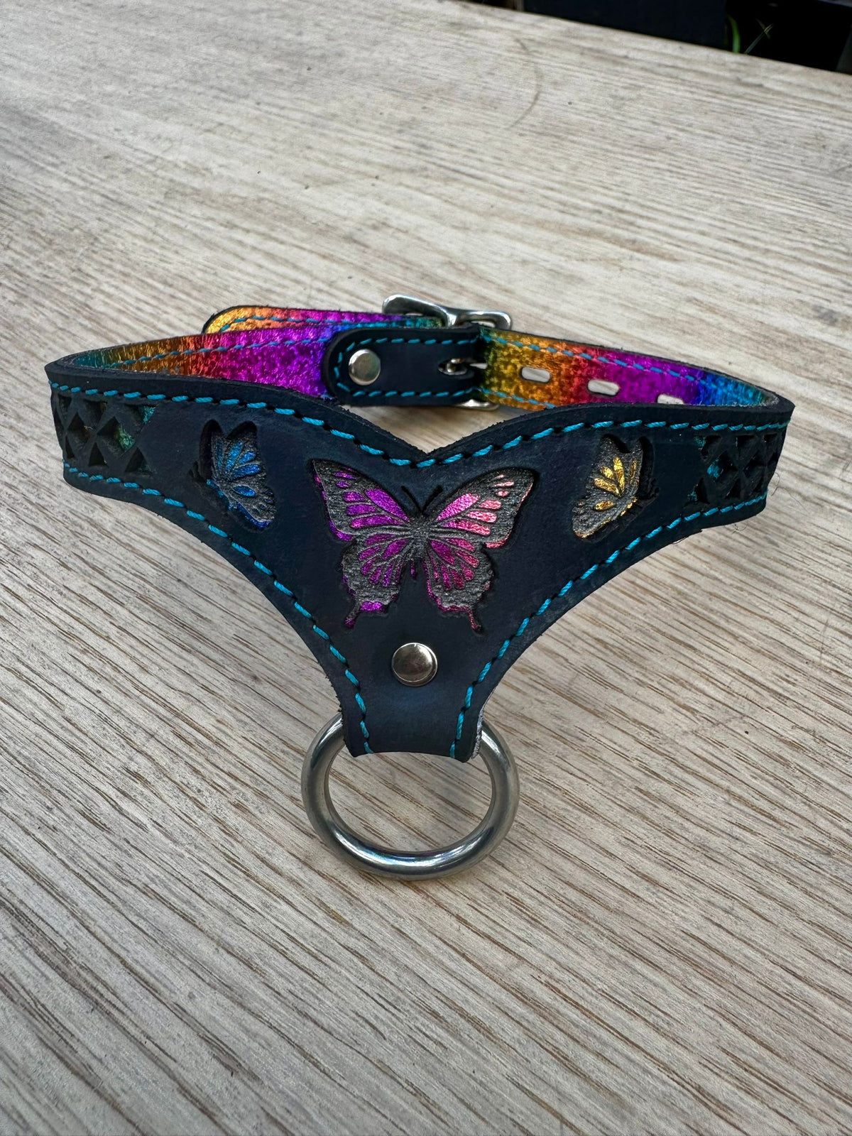 Designer Leather Collar – Butterfly & Celtic, photo 3 of 13