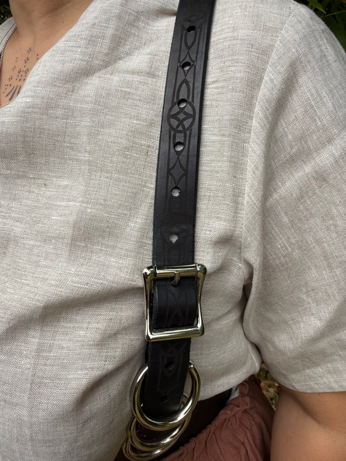 Leather Under-Bust Harness, Black or Tan