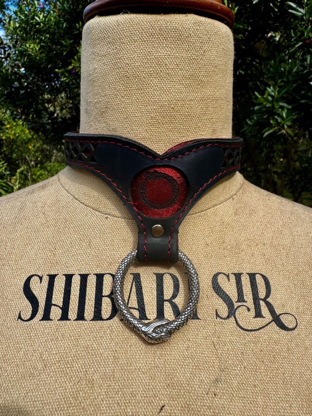 Statement Leather Collar – Triskelion, Ouroboros & Nordic, photo 5 of 12