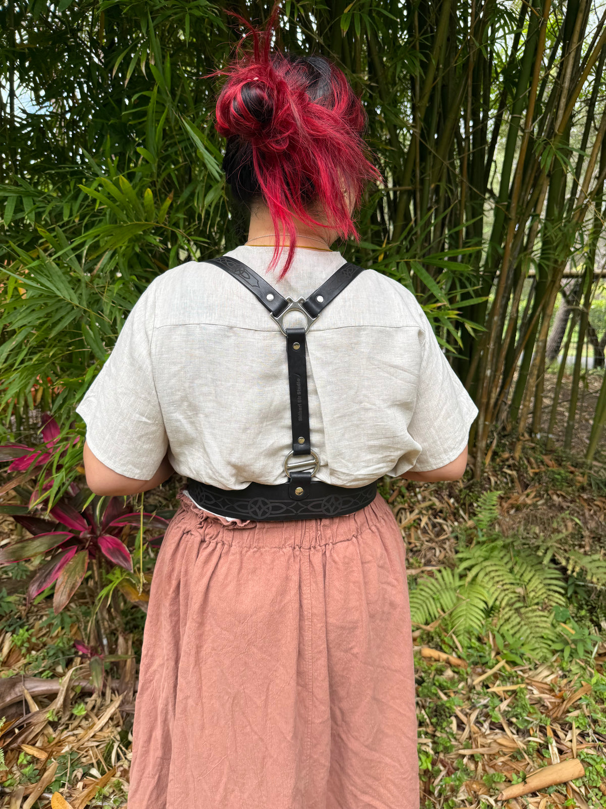 Leather Under-Bust Harness, Black or Tan