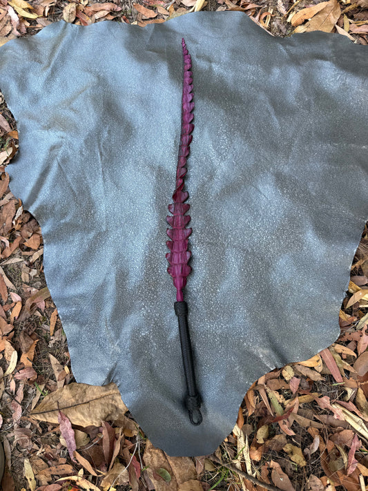 Purple Dragon Tail Flogger, handmade in Australia by The Shibari Sir