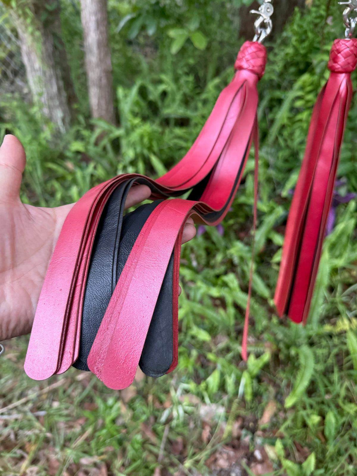 Florentine Floggers, Black and Metallic Red (Pair), photo 2 of 4