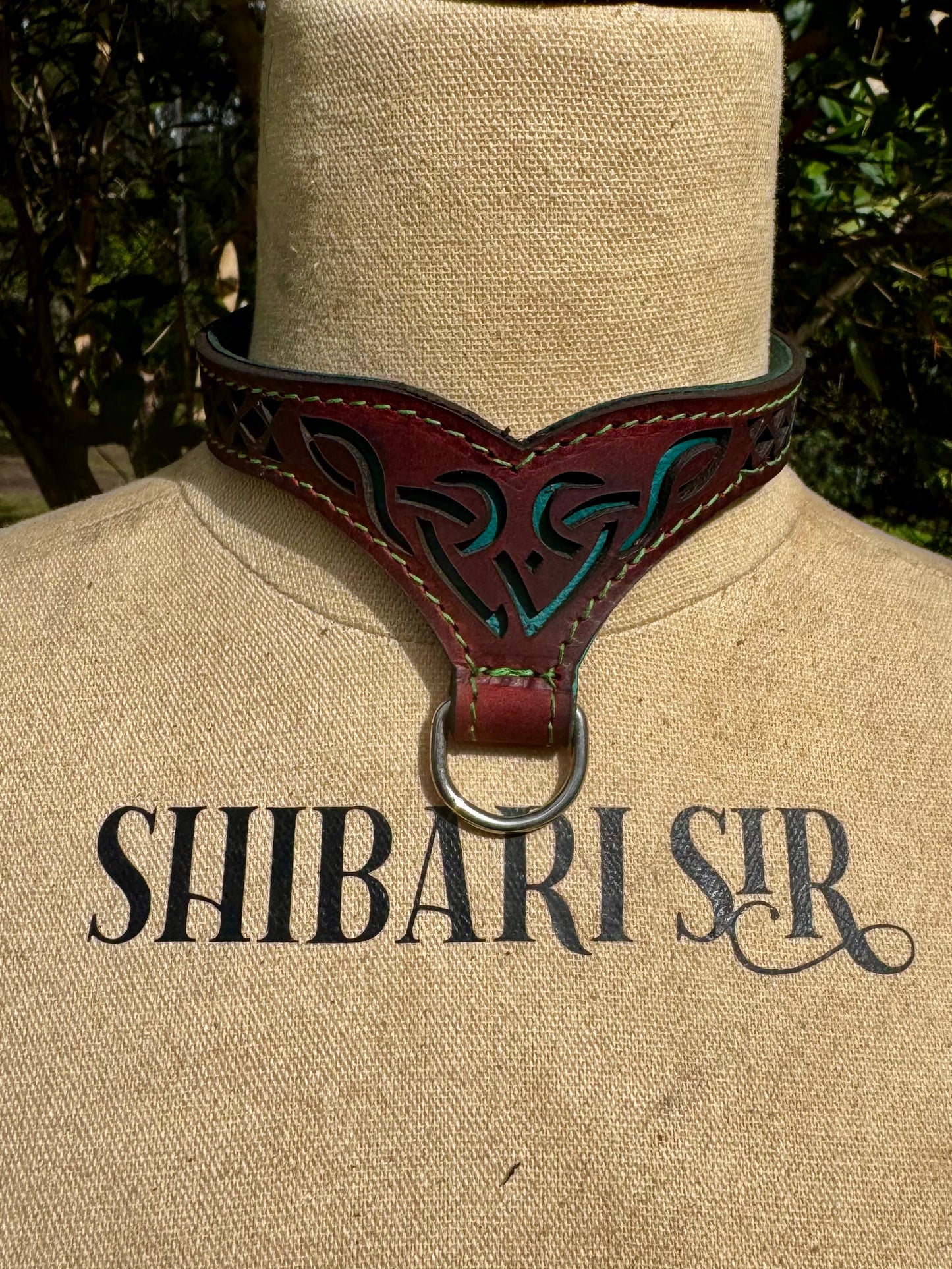 Designer Leather Collar – Butterfly & Celtic, photo 12 of 13