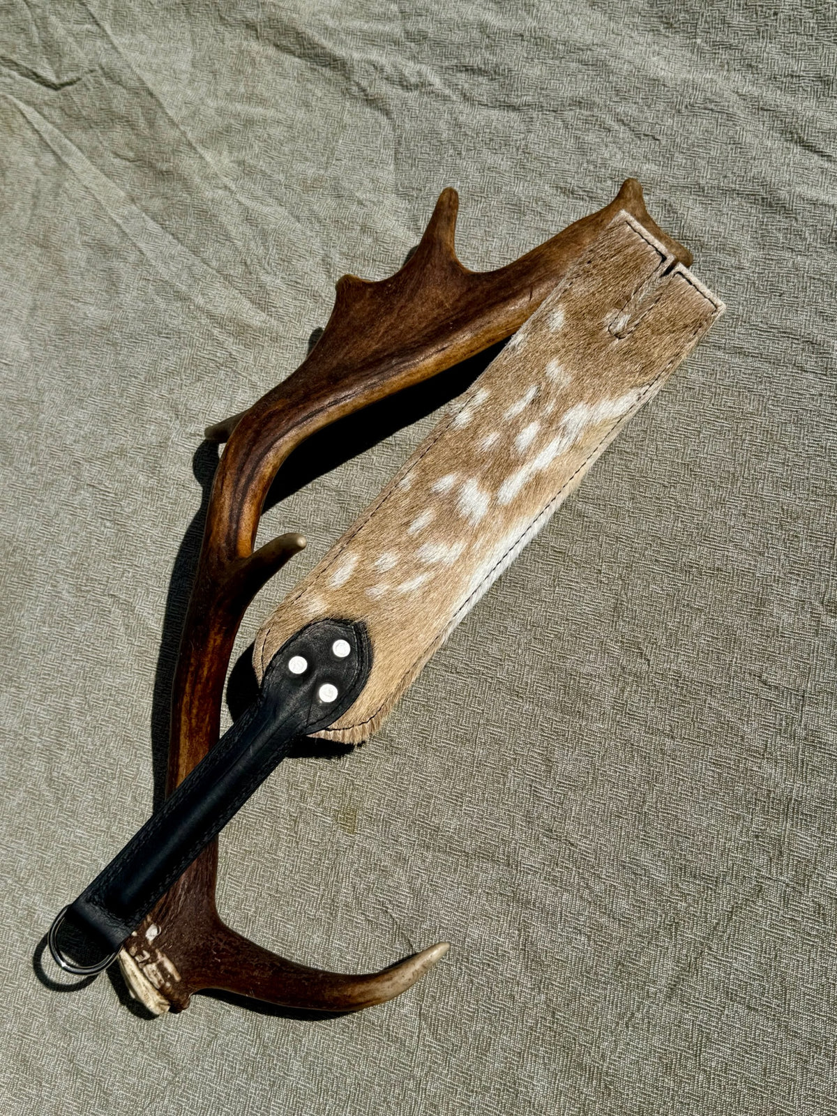 Deer and Water Buffalo Leather Flapper Paddle, handmade in Australia by The Shibari Sir