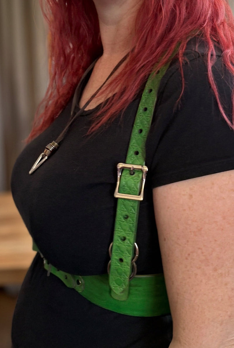 Hand-Dyed Under-Bust Harness, Choose Your Colour, handmade in Australia by The Shibari Sir