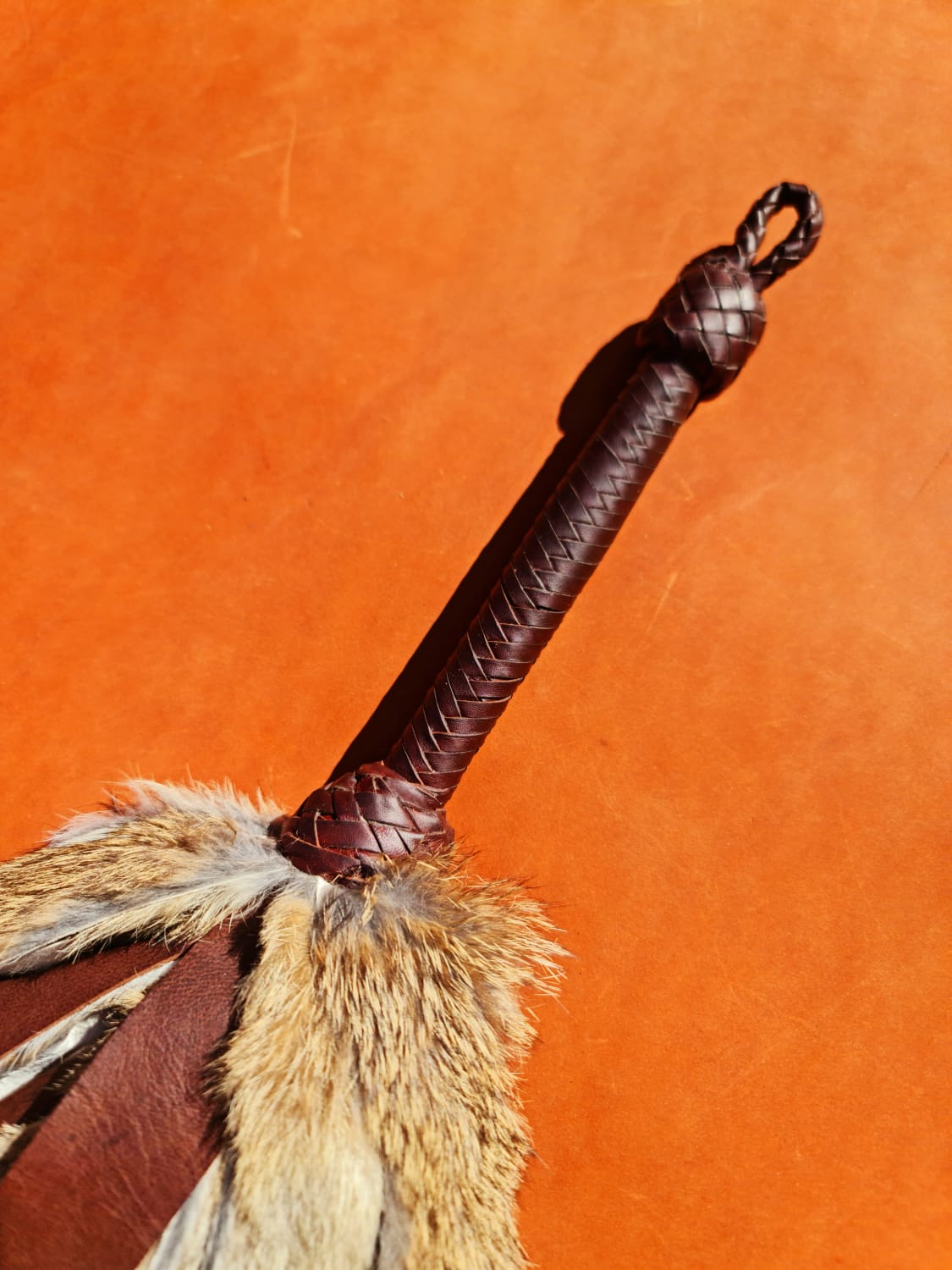 Fluffy K.A.O.S. Flogger, Kangaroo Leather and Rabbit Fur, photo 4 of 5